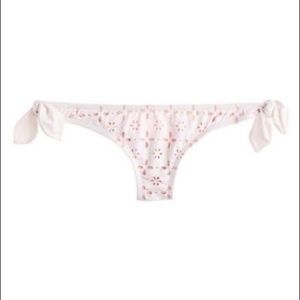 J Crew white bikini bottoms side-tie laser cut